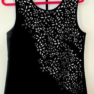 Black with cutout eyelet tank